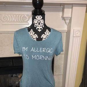 I’m allergic to the mornings soft t-shirt